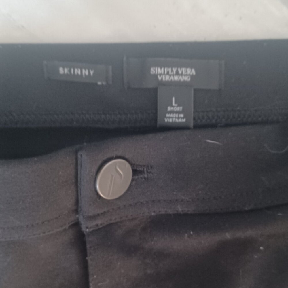 SimplyVeraWang Black Stretch Skinny 2 Pocket Jeggings Bling on both Sides Large - Picture 3 of 5